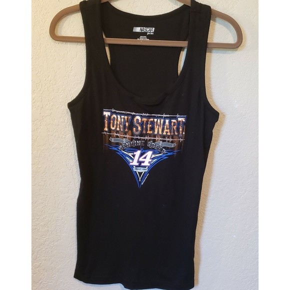 WOMEN'S Tony Stewart #14 Nascar Racing Black Tank Top Size XL - Picture 1 of 8